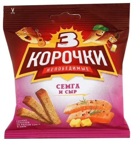 3 КОРОЧКИ СЫР/СЕМГА 40Г (СУХАРИКИ)